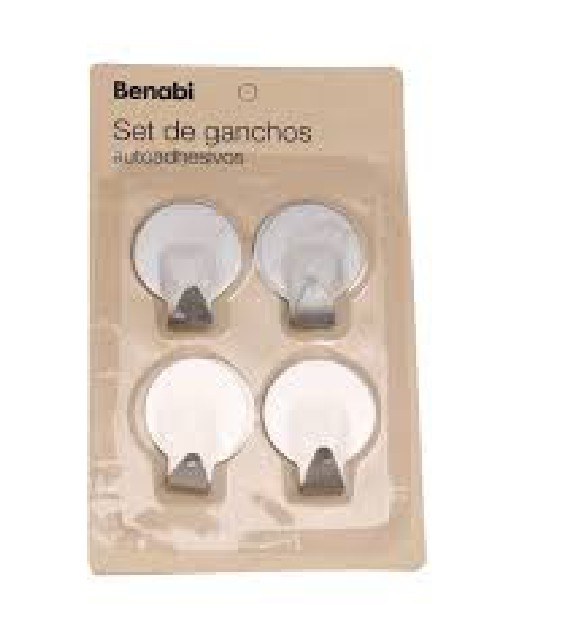 PERCHA ADHESIVA X4 ACERO