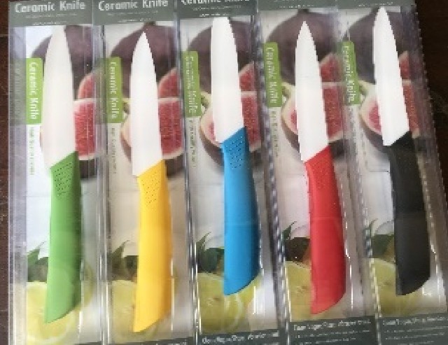 CUCHILLO CERAMICA 25CM MANGO VARIOS COLORES
