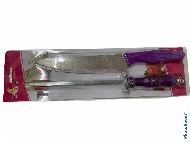 CUCHILLA CON CHAIRA MANGO COLOR 33CM