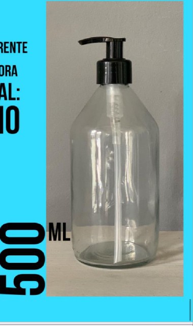 500CC DISPENSER DE VIDRIO TRANSPARENTE