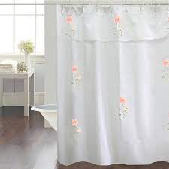 OFERTA CORTINA DE BANO CHENILLE BORDADO