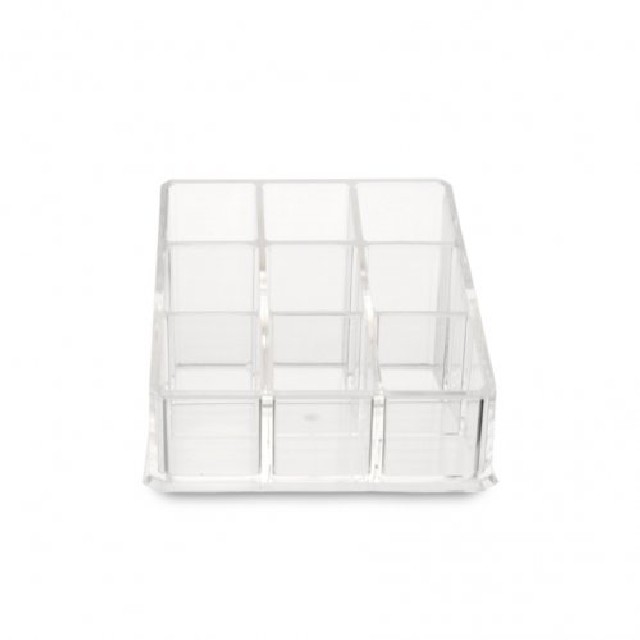 PORTA MAQUILLAJE CUADRADO CON 9 DIVISIONES