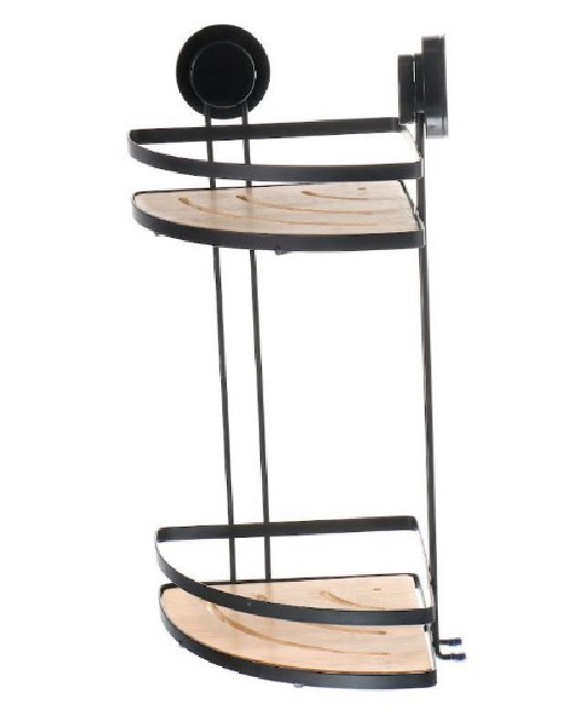 ESQUINERO METAL DOBLE NGRO C/BAMBU