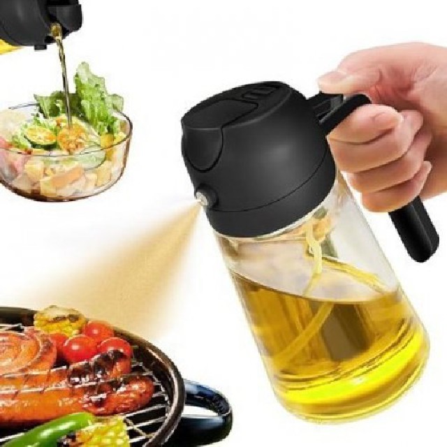 500ML ACEITERA CON ROCIADOR NEGRO